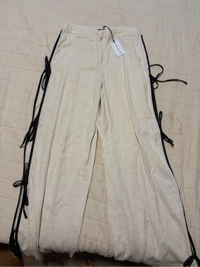 We Wore What Wide-Leg Tie-Detail Pants